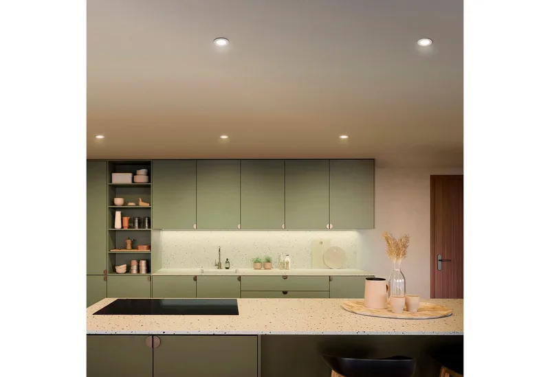LED Deckenspot Slim Downlight Einbauleuchte, Abschaltautomatik, Bluetooth, CCT - über Fernbedienung, Dimmer, Dimmfunktion, Farbsteuerung, Farbwechsel, Leuchtdauer einstellbar, Memoryfunktion, Nachtlichtfunktion, RGB, Smart Home, Timerfunktion, Weckerfunktion, dimmbar über Fernbedienung by Philips Hue in White – product photo 2 of 5