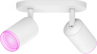 LED Deckenspot White & Color Ambiance Fugato 2er Aufbauspot, Abschaltautomatik, Bluetooth, CCT - über Fernbedienung, Dimmfunktion, Einschlafhilfe, Farbsteuerung, Farbwechsel, Memory, nach Trennung vom Netz, Nachtlichtfunktion, RGB, Smart Home, Timerfunktion, Weckerfunktion, dimmbar über de Philips Hue en Blanc – photo produit 1 sur 5