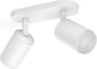 LED Deckenspot White & Color Ambiance Fugato 2er Aufbauspot, Abschaltautomatik, Bluetooth, CCT - über Fernbedienung, Dimmfunktion, Einschlafhilfe, Farbsteuerung, Farbwechsel, Memory, nach Trennung vom Netz, Nachtlichtfunktion, RGB, Smart Home, Timerfunktion, Weckerfunktion, dimmbar über de Philips Hue en Blanc – photo produit 3 sur 5