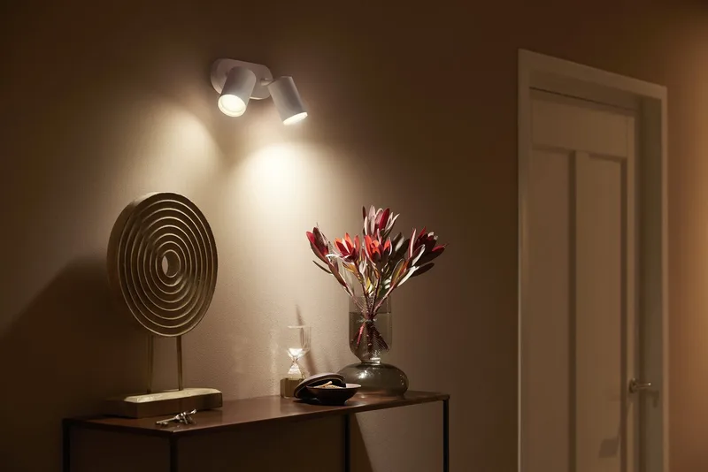 LED Deckenspot White & Color Ambiance Fugato 2er Aufbauspot, Abschaltautomatik, Bluetooth, CCT - über Fernbedienung, Dimmfunktion, Einschlafhilfe, Farbsteuerung, Farbwechsel, Memory, nach Trennung vom Netz, Nachtlichtfunktion, RGB, Smart Home, Timerfunktion, Weckerfunktion, dimmbar über de Philips Hue en Blanc – photo produit 2 sur 5