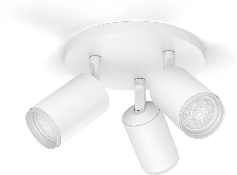 LED Deckenspot White & Color Ambiance Fugato 3er Aufbauspot, Abschaltautomatik, Bluetooth, CCT - über Fernbedienung, Dimmfunktion, Einschlafhilfe, Farbsteuerung, Farbwechsel, Memory, nach Trennung vom Netz, Nachtlichtfunktion, RGB, Smart Home, Timerfunktion, Weckerfunktion, dimmbar über de Philips Hue en Blanc – photo produit 3 sur 5