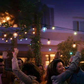 LED lichtketting Festavia Globe 14 m 20 lampjes IP65 van Philips Hue in Zwart, Helder – productfoto 1 van 5