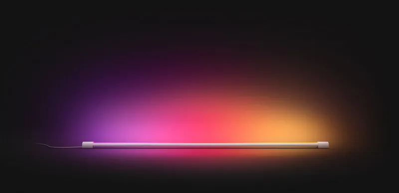 LED Lichtleiste Play Gradient Light Tube 125cm, Abschaltautomatik, Bluetooth, CCT - über Fernbedienung, Dimmfunktion, Farbsteuerung, Farbwechsel, Leuchtdauer einstellbar, Memoryfunktion, Nachtlichtfunktion, RGB, Smart Home, Timerfunktion, dimmbar über Fernbedienung, erweiterbar, mehrere från Philips Hue i Vit – produktbild 5 av 5
