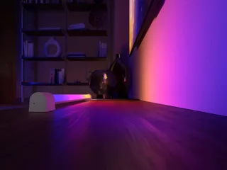 LED Lichtleiste Play Gradient Light Tube 125cm, Abschaltautomatik, Bluetooth, CCT - über Fernbedienung, Dimmfunktion, Farbsteuerung, Farbwechsel, Leuchtdauer einstellbar, Memoryfunktion, Nachtlichtfunktion, RGB, Smart Home, Timerfunktion, dimmbar über Fernbedienung, erweiterbar, mehrere från Philips Hue i Vit – produktbild 4 av 5