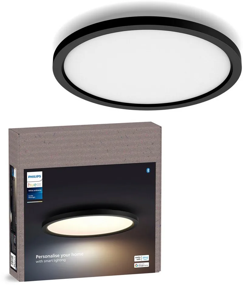 LED Panel White Ambiance Aurelle Panel, Abschaltautomatik, Bluetooth, CCT - über Fernbedienung, Dimmfunktion, Farbsteuerung, Leuchtdauer einstellbar, Memoryfunktion, Nachtlichtfunktion, Smart Home, Timerfunktion, dimmbar über Fernbedienung, erweiterbar, mehrere Helligkeitsstufen, LED fes de Philips Hue en Noir – photo produit 3 sur 5