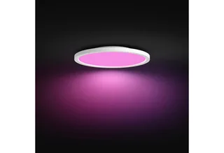 LED Panel White & Color Ambiance Devote Panelleuchte rund, 43 cm, Abschaltautomatik, Bluetooth, CCT - über Fernbedienung, Dimmfunktion, Farbsteuerung, Farbwechsel, Leuchtdauer einstellbar, Memoryfunktion, Nachtlichtfunktion, RGB, Smart Home, Timerfunktion, dimmbar über Fernbedienung, erw de Philips Hue en Blanc – photo produit 3 sur 5