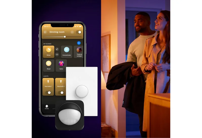 LED Panel White & Color Ambiance Devote Panelleuchte rund, 43 cm, Abschaltautomatik, Bluetooth, CCT - über Fernbedienung, Dimmfunktion, Farbsteuerung, Farbwechsel, Leuchtdauer einstellbar, Memoryfunktion, Nachtlichtfunktion, RGB, Smart Home, Timerfunktion, dimmbar über Fernbedienung, erw de Philips Hue en Blanc – photo produit 5 sur 5