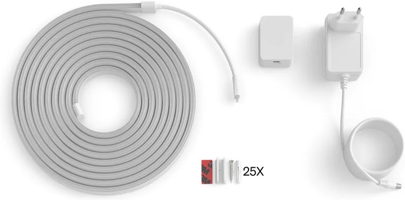 LED-Streifen Essential Flex Gradient LED-Streifen RGBIC farbfähig, lebendige Farben, flexible Innenbeleuchtung, komp. mit gängigen Smart-Home-Assistenten van Philips Hue in Wit – productfoto 3 van 5