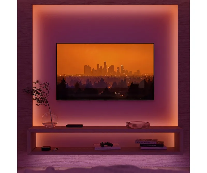 LED-Streifen Flux Gradient Lightstrip, Zuschneidbar, erweiterbar, Chromasync™, App- und Sprachsteuerung van Philips Hue in Wit – productfoto 4 van 5