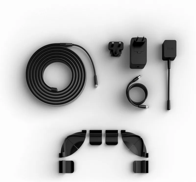 LED-Streifen Play Gradient Lightstrip Pro wahlweise für 65/85/100 Zoll TV, Zuschneidbar, RGBWWIC, weiche Farbverläufe, TV-Synchronisation de Philips Hue en Noir – photo produit 2 sur 5