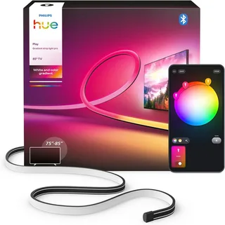 LED-Streifen Play Gradient Lightstrip Pro wahlweise für 65/85/100 Zoll TV, Zuschneidbar, RGBWWIC, weiche Farbverläufe, TV-Synchronisation fra Philips Hue i Sort – produktbillede 1 af 5