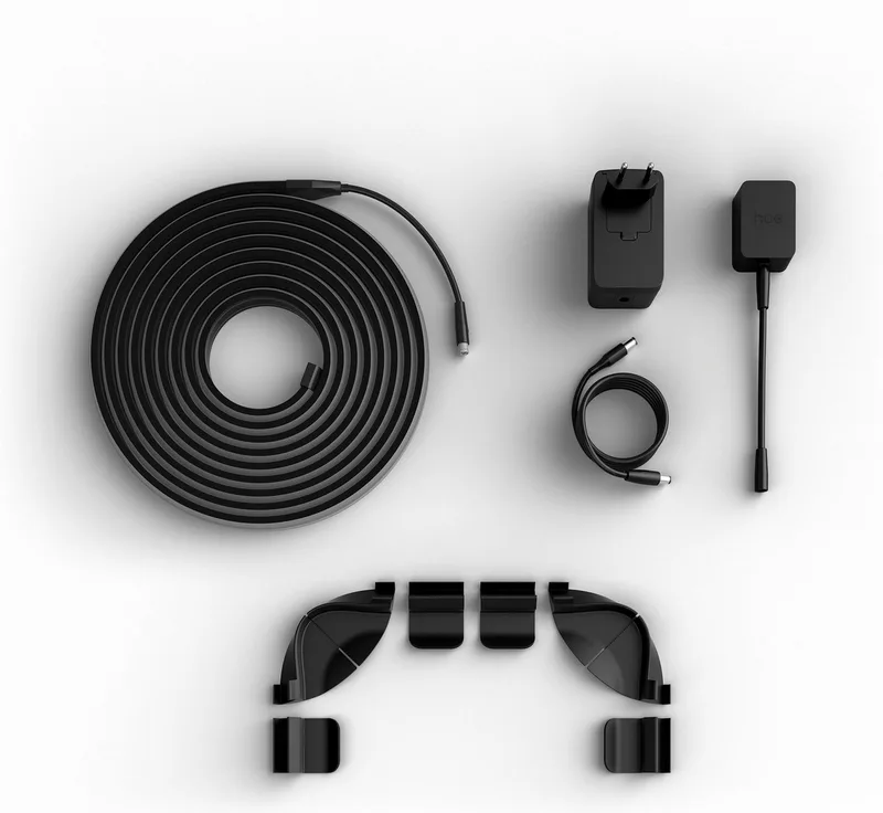 LED-Streifen Play Gradient Lightstrip Pro wahlweise für 65/85/100 Zoll TV, Zuschneidbar, RGBWWIC, weiche Farbverläufe, TV-Synchronisation de Philips Hue en Noir – photo produit 2 sur 5