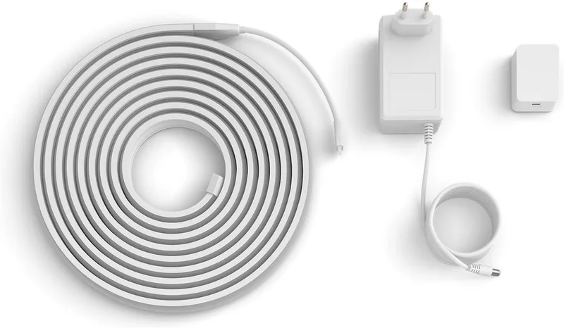 LED Stripe OmniGlow Gradient Premium Lightstrip, Gradient Farbverläufe, App-/Sprachsteuerung, zuschneidbar, Diffusor fra Philips Hue i Hvid – produktbillede 1 af 5