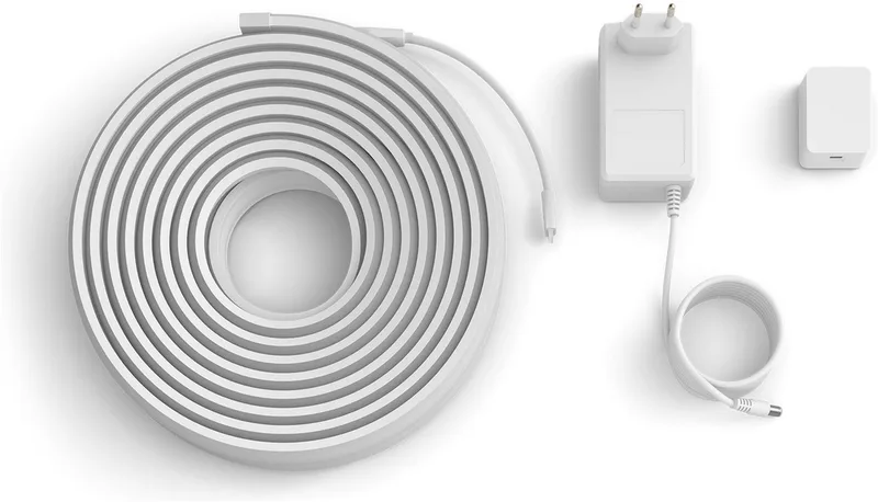 LED Stripe OmniGlow Gradient Premium Lightstrip, Gradient Farbverläufe, App-/Sprachsteuerung, zuschneidbar, Diffusor von Philips Hue in Weiß – Produktfoto 1 von 2