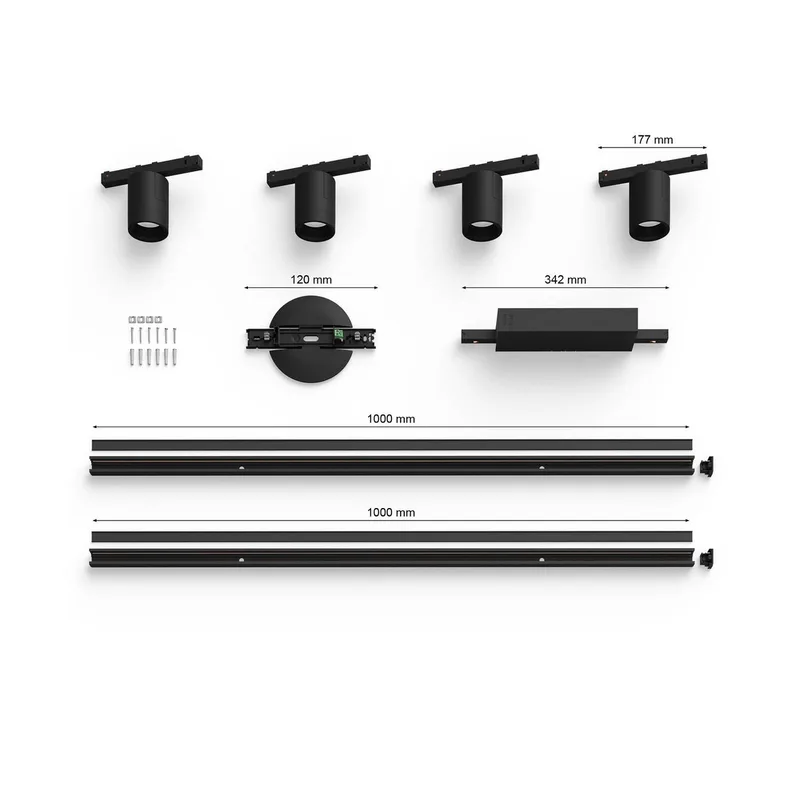 Perifo railsystem 4x spots zwart van Philips Hue – productfoto 5 van 5