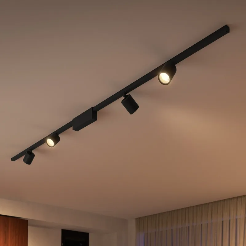 Perifo railsystem 4x spots zwart van Philips Hue – productfoto 1 van 5