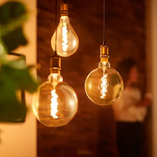 Philips Vintage hanglamp E27, roségoud de Philips Hue en Noir, Roségoud – photo produit 3 sur 5