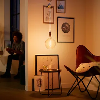 Philips Vintage hanglamp E27, roségoud de Philips Hue en Noir, Roségoud – photo produit 2 sur 5