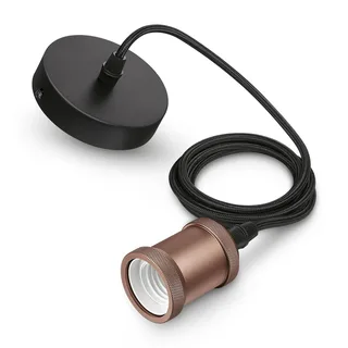 Philips Vintage hanglamp E27, roségoud de Philips Hue en Noir, Roségoud – photo produit 1 sur 5