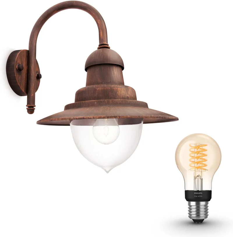 Raindrop Wandlamp voor Buiten (Koper) - Buitenlamp - E27 - Warmwit Licht - Hue White Filament by Philips Hue in Bronze – product photo