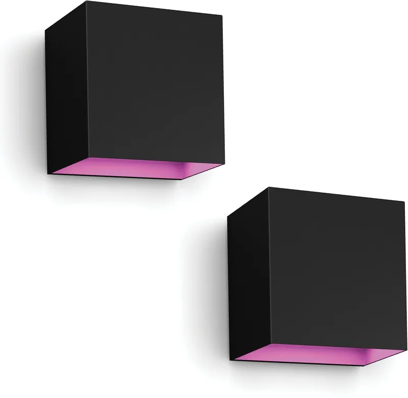 Resonate Wandlamp voor Buiten Down - 2 stuks - Wit en Gekleurd Licht - Hue White and Color Ambiance från Philips Hue i Svart – produktbild
