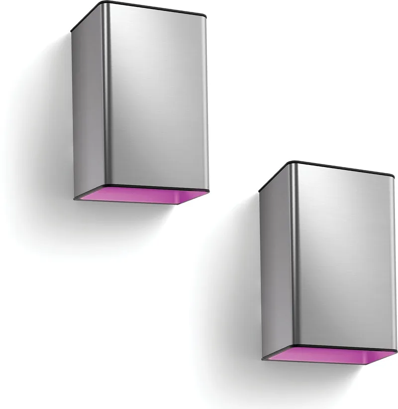 Resonate Wandlamp voor Buiten Up & Down (Roestvrij Staal) - 2 stuks - Wit en Gekleurd Licht - Hue White and Color Ambiance von Philips Hue in Hellgrau – Produktfoto