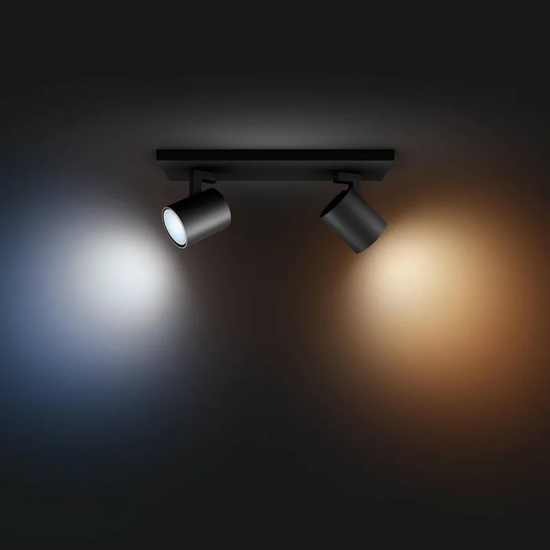 Runner LED spot, 2-lamps, dimschakelaar de Philips Hue en Noir – photo produit 4 sur 4
