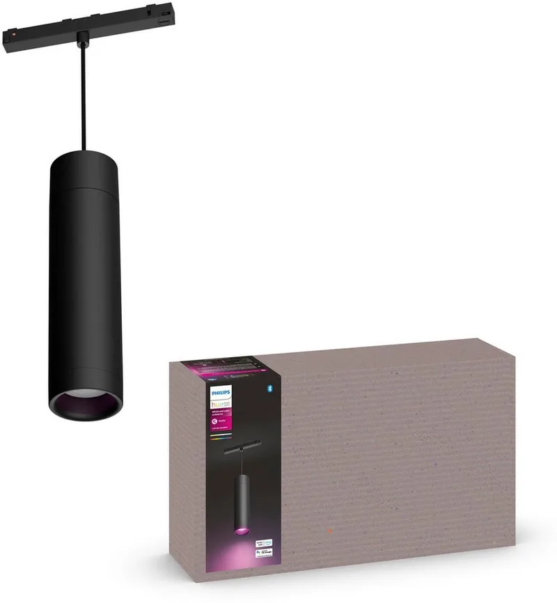 Schienensystem-Leuchten Perifo Schienensystem Erweiterungs-Pendel, Dimmfunktion, LED fest integriert, Farbwechsler, 510 lm, 2000-6500 K, Leuchtdauer 25.000 Stunden, Made in Europe by Philips Hue in Black – product photo 1 of 5