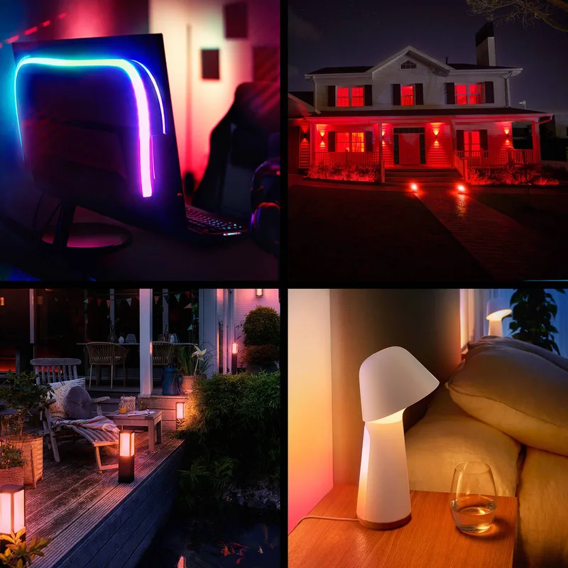 Smart LED lamp E27 A60, 8 W, RGB CCT, set van 3 de Philips Hue – photo produit 3 sur 5