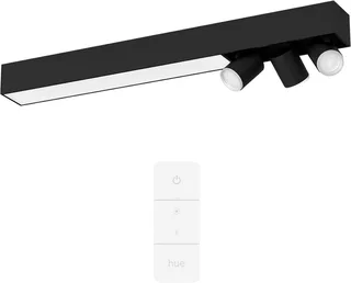 Smarte LED-Leuchte Bundle White & Color Ambiance Centris 3er Spot Abschaltautomatik, Bluetooth, CCT - über Fernbedienung, Dimmer, Dimmfunktion, Farbsteuerung, Farbwechsel, Fernbedienung, Infrarot inkl., Leuchtdauer einstellbar, Memoryfunktion, Nachtlichtfunktion, RGB, Smart Home by Philips Hue in Black – product photo 2 of 5