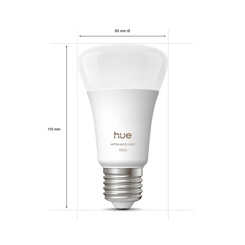 WACA Smart E27 LED, 8,1 W, 1100 lm, CCT, RGB van Philips Hue – productfoto 3 van 5