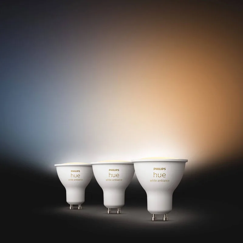 White Ambiance GU10 4,2 W reflectorlamp, set van 3 van Philips Hue – productfoto 2 van 3