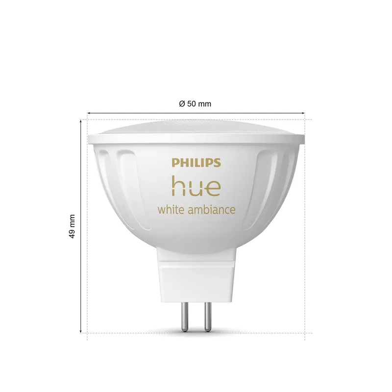 White Ambiance LED lamp 5,1W GU5,3 från Philips Hue i Vit – produktbild 2 av 2