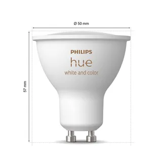 White+Color Ambiance LED GU10 4,2 W, set van 2 van Philips Hue – productfoto 1 van 2