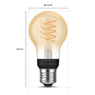 White E27 7W filament A60 550lm van Philips Hue – productfoto 5 van 5