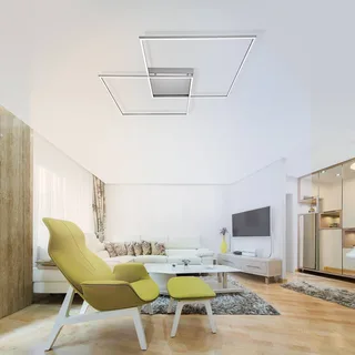 Inigo - LED plafondlamp met afstandsbed. 68 cm de Q-Smart-Home en Zilvergrijs, Blanc – photo produit 1 sur 5