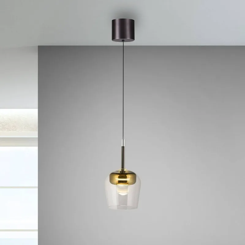 Paul Neuhaus Hänglampa Q-Kon guldfärgad Ø 21 cm från Q-Smart-Home i Guld, Helder – produktbild 1 av 5