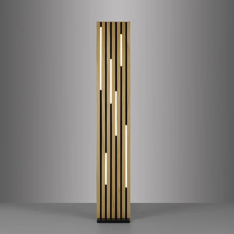 Paul Neuhaus LED-gulvlampe Q-Acoustic træ højde 162 cm fra Q-Smart-Home i Licht hout, Sort – produktbillede 4 af 5