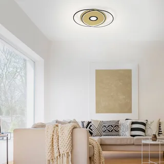 Paul Neuhaus Q-AMIRA LED-taklampa oval, svart från Q-Smart-Home i Svart, Guld – produktbild 2 av 5