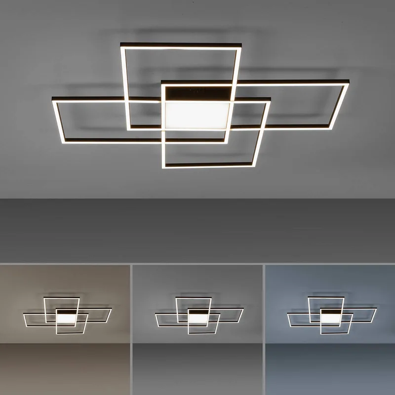 Paul Neuhaus Q-ASMIN LED plafondlamp, 80 x 80 cm de Q-Smart-Home en Noir, Blanc – photo produit 4 sur 5