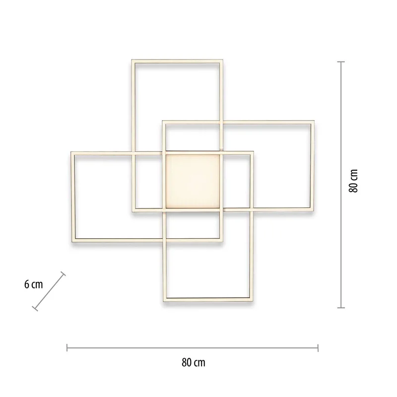 Paul Neuhaus Q-ASMIN LED plafondlamp, 80 x 80 cm de Q-Smart-Home en Noir, Blanc – photo produit 3 sur 5