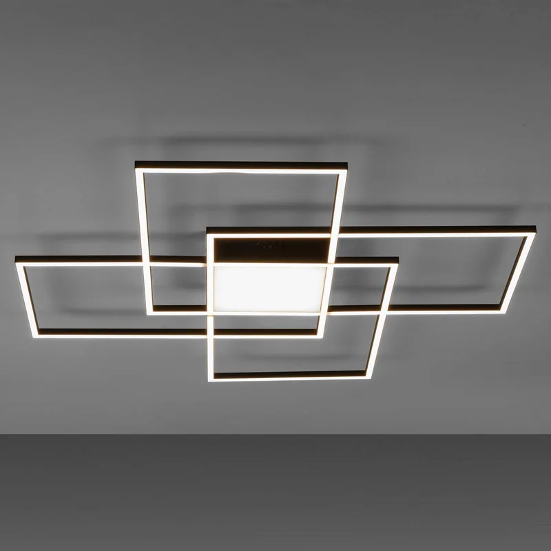 Paul Neuhaus Q-ASMIN LED plafondlamp, 80 x 80 cm de Q-Smart-Home en Noir, Blanc – photo produit 1 sur 5
