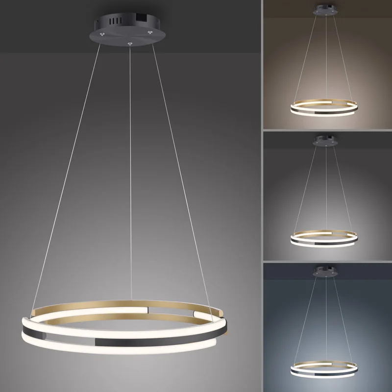 Paul Neuhaus Q-Beluga LED hanglamp, messing van Q-Smart-Home in Messing mat, Antraciet – productfoto 4 van 4