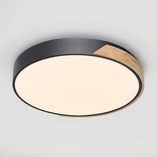 Paul Neuhaus Q-BILA LED plafondlamp, zwart/eiken van Q-Smart-Home in Zwart, Eiken, Wit – productfoto 1 van 5