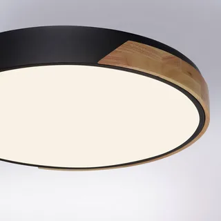 Paul Neuhaus Q-BILA LED plafondlamp, zwart/eiken van Q-Smart-Home in Zwart, Eiken, Wit – productfoto 5 van 5