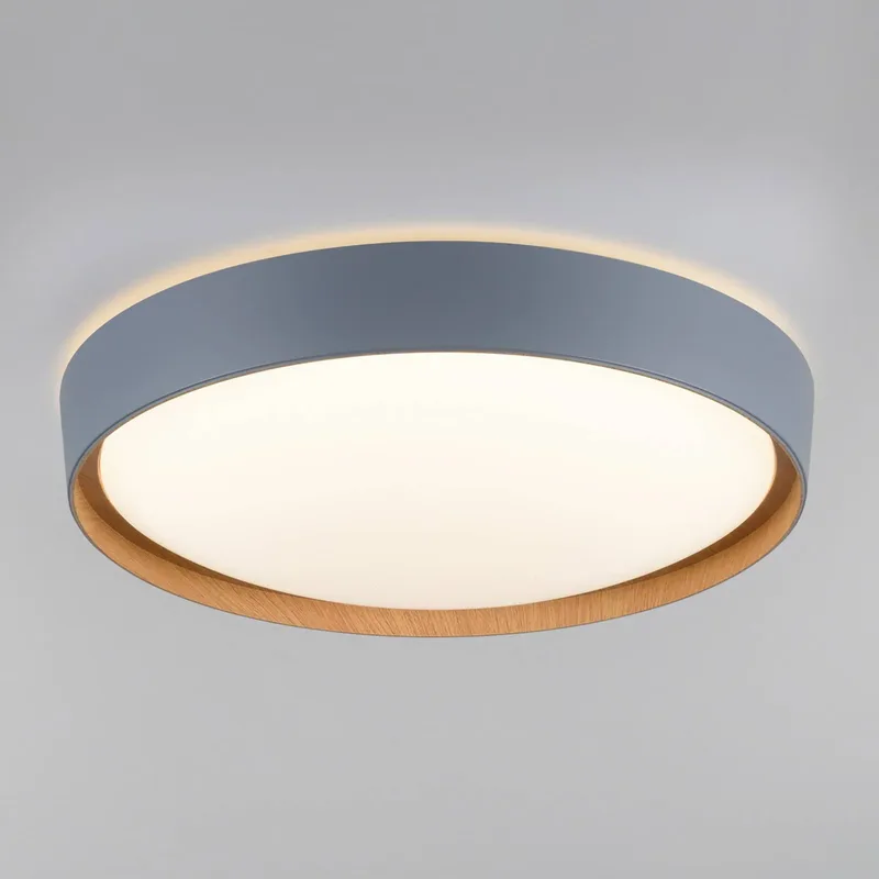 Paul Neuhaus Q-EMILIA LED plafondlamp, grijs/hout van Q-Smart-Home in Grijs, Licht hout, Wit – productfoto 1 van 5