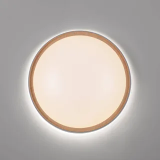Paul Neuhaus Q-EMILIA LED plafondlamp, grijs/hout van Q-Smart-Home in Grijs, Licht hout, Wit – productfoto 3 van 5