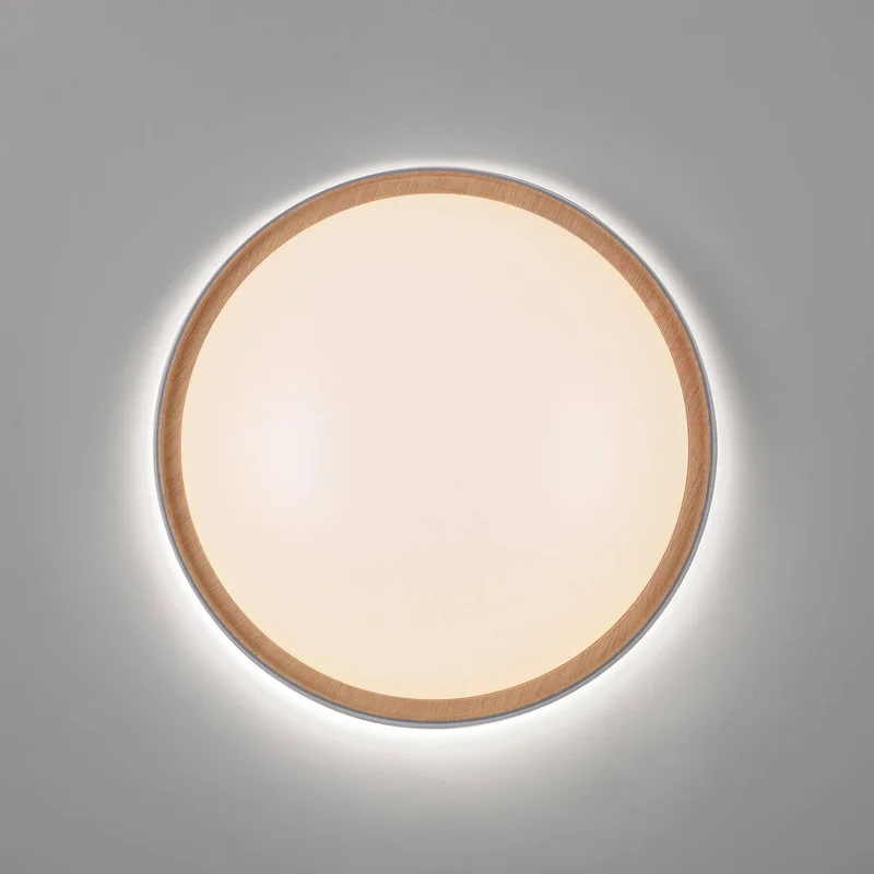 Paul Neuhaus Q-EMILIA LED plafondlamp, grijs/hout van Q-Smart-Home in Grijs, Licht hout, Wit – productfoto 3 van 5