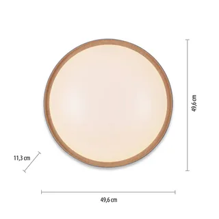 Paul Neuhaus Q-EMILIA LED plafondlamp, grijs/hout van Q-Smart-Home in Grijs, Licht hout, Wit – productfoto 4 van 5