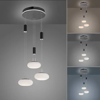 Paul Neuhaus Q-ETIENNE hanglamp rondel, zwart van Q-Smart-Home in Zwart, Wit – productfoto 4 van 5